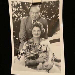 Bob Hope Signed Autographed 4x6 Black and White Photo w COA (Signature smudged)